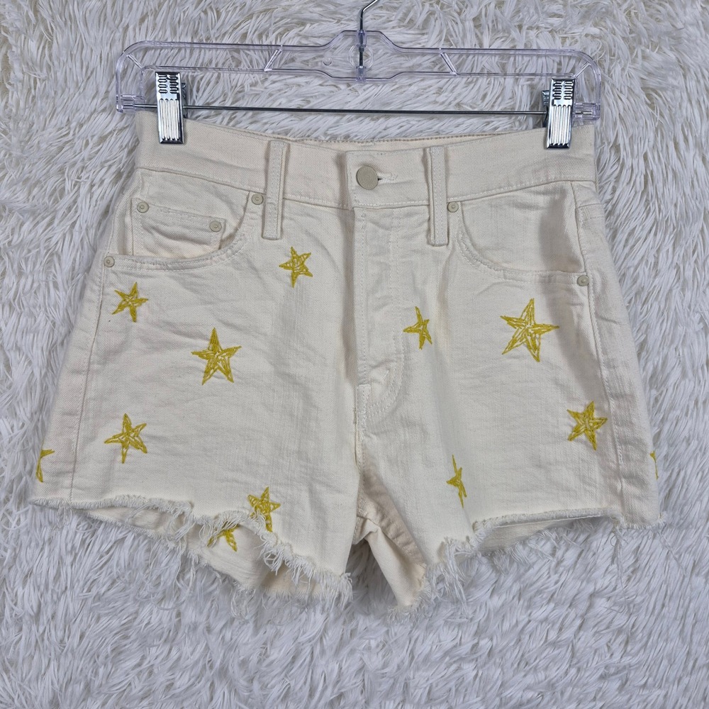 Mother The Tomcat Kick Fray Short Shoot For The Stars White Star Denim 24